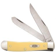 Case xx Knives Trapper Smooth Yellow Delrin Stainless Pocket Knife Clip 81091