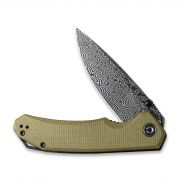 Civivi Knives Brazen Liner Lock C2102DS-2 Damascus Steel Olive Micarta