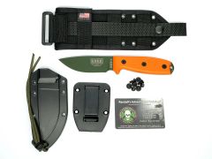 ESEE 3PM-MB-OD Green Fixed Blade Knife Orange G10 Modified / Black MOLLE Sheath