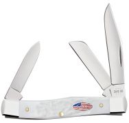 Case xx Knives Medium Stockman Stars & Stripes Rough White 14102 Pocket Knife