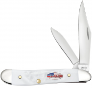 Case xx Knives Peanut Stars & Stripes Rough White 14105 Stainless Pocket Knife
