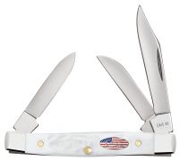 Case xx Knives Small Stockman Stars & Stripes Rough White 14106 Pocket Knife