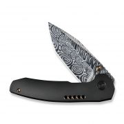 WE Knife Trogon Frame Lock 22002B-DS1 Damasteel Black Titanium Pocket Knives