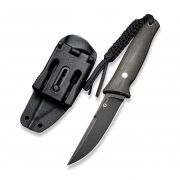 CIVIVI Tamashii Fixed Blade C19046-4 Knife Black D2 Steel & Dark Green Micarta