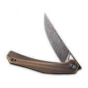 Civivi Knives Lazar Liner Lock C20013-DS2 Damascus Steel Rubbed Brass
