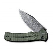 Civivi Knives Cogent Button Lock C20038D-DS1 Damascus Steel Green Micarta