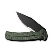 Civivi Knives Cogent Button Lock C20038E-4 14C28N Serrated Green Micarta