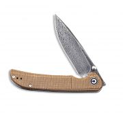 Civivi Knives Imperium Liner Lock C2107DS-1 Damascus Steel Brown Micarta