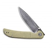 Civivi Knives Imperium Liner Lock C2107DS-2 Damascus Steel Olive Micarta
