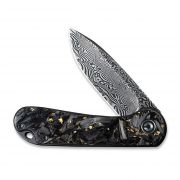 Civivi Knives Elementum C907C-DS1 Damascus Steel Carbon Fiber Golden Shred