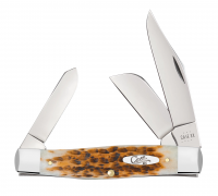 Case xx Knives Large Stockman Jigged Amber Bone Stainless 10724 Pocket Knife