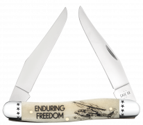 Case xx Knives Muskrat Enduring Freedom Natural Bone 58495 Stainless Pocket Knife