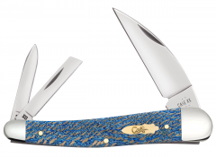 Case xx Knives Seahorse Whittler Blue Sycamore Wood 63735 Stainless Pocket Knife