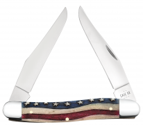 Case xx Knives Muskrat Star Spangled Red & Blue Natural Bone 64143 Pocket Knife