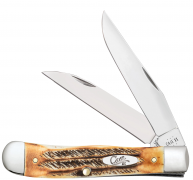 Case xx Knives Wharncliffe Trapper 6.5 BoneStag 65329 Stainless Pocket Knife