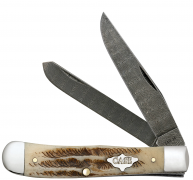 Case xx Knives Trapper 77460 Damascus Vintage Bone 1/1400 Pocket Knife