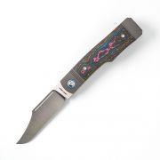 Jack Wolf Knives Gunslinger 80s CamoCarbon S90V Stainless Steel Pocket Knife