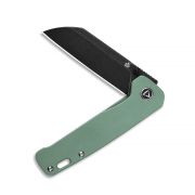 QSP Knives Penguin Liner Lock 130-Y Knife Black 154CM Stainless & Green Titanium