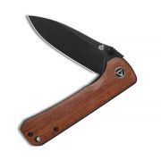 QSP Knives Hawk Liner Lock 131-O2 Knife Black Sandvik Stainless & Mkuruti Wood