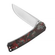 QSP Knives Osprey 139-F1 Knife Sandvik Steel & Shred Carbon Fiber/Red G10
