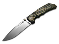 Spartan Blades Harsey Folder SF5 Black Gilded Skulls Titanium MagnaCut Knife