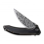 WE Knife Quixotic Frame Lock 21016-DS1 Knife Damasteel Black Bronze Titanium