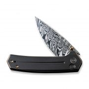 WE Knife Culex Button Lock 21026B-DS1 Knife Damasteel Black Bronze Titanium