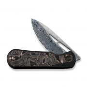 WE Knife Baloo 21033-DS1 Copper Carbon Fiber/Black Titanium Damasteel Knives