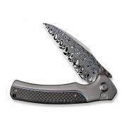 WE Knife Ziffius 22024A-DS1 Twill Carbon Fiber Damasteel 1/150 Pocket Knives