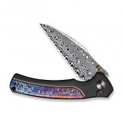 WE Knife Ziffius 22024D-DS1 Blue Flamed Titanium Damasteel 1/150 Pocket Knives