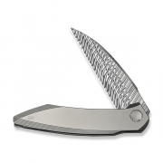 WE Knife Fluxor Liner Lock 23071-DS1 Bead-blasted Titanium Damasteel Knives