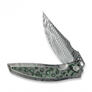 WE Knife Quinseris 23093-DS1 Titanium Jungle Wear Fat Carbon Damasteel Knife