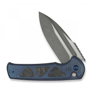 WE Knife Sylox 24027-2 Blue Titanium and Shredded Carbon Fiber M390 Steel Knife