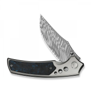 WE Knife Skynix 24087-DS1 Gray Titanium Blue Carbon Fiber Damasteel Knives