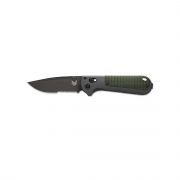 Benchmade Knives Redoubt 430SBK Green/Gray Grivory Black Serrated D2 Steel