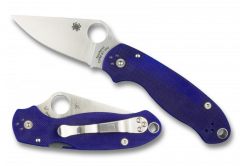 Spyderco Knives Para 3 Liner Lock Dark Blue G-10 CPM-S110V Stainless C223GPDBL