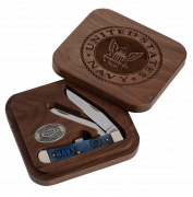 Case xx Knives U.S. Navy Trapper Blue Color-washed Amber Bone 17726 Stainless