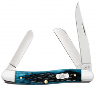 Case xx Stockman 51851 Peach Seed Mediterranean Blue Bone Stainless Pocket Knife