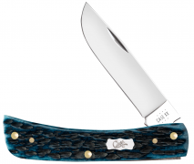 Case xx Sodbuster Jr 51854 Pocket Worn Mediterranean Blue Bone Pocket Knife