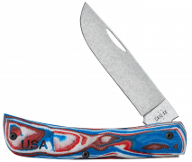 Case xx Knives Sod Buster Jr Red, White & Blue Burl G10 S35VN Steel Pocket Knife