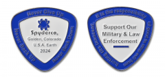 Spyderco Blue 2024 SpyderCoin Military Law Enforcement Commemorative Coin