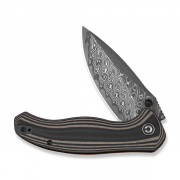 Civivi Knives Vyrent C25037B-DS1 Black, Tan & Orange G10 Damascus Knife