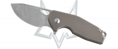 Fox Knives Suru Frame Lock FX-526DTI Stonewashed Titanium Damasteel Pocket Knife