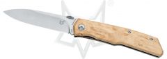 Fox Knives 525 Liner Lock FX-525 BE N690Co Stainless Steel Birch Wood