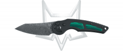 Fox Knives Jupiter FX-555DM Button Lock Titanium Malachite Damasteel Knife