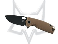 Fox Knives Core FX-604ALBR Brown Aluminum Black Elmax Stainless Pocket Knife