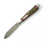 Jack Wolf Knives Eureka Watermelon Sugar CamoCarbon Sandvik Steel Pocket Knife