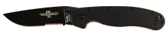 Ontario Knives RAT 1 8847 Serrated Black AUS-8 Stainless Black Nylon 6