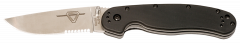Ontario Knives RAT 1 Liner Lock 8849 Serrated AUS-8 Steel Black Nylon 6