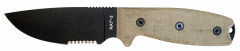Ontario Knives RAT-3 Fixed Blade Knife 8666 Serrated Carbon Steel Tan Micarta